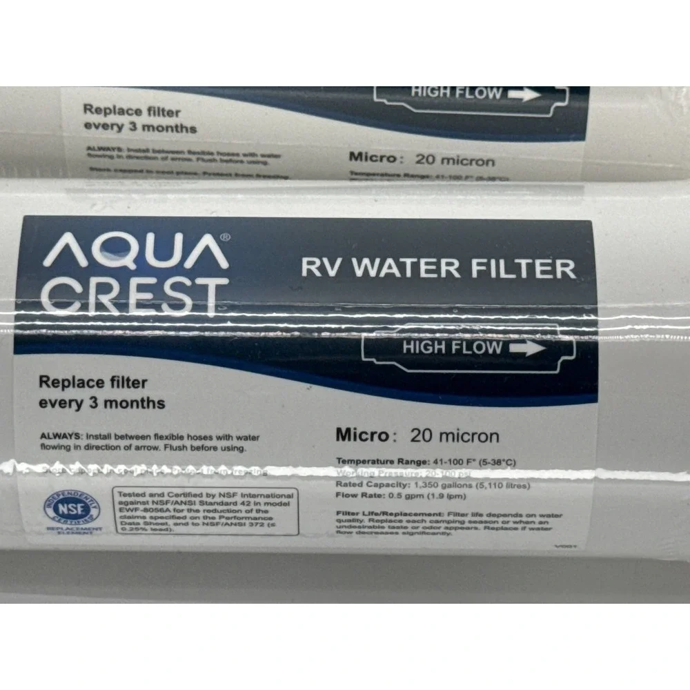Aqua Crest RV Water Filter 4 Pack 20 Micron High Flow Hose Protector Kit Apparel